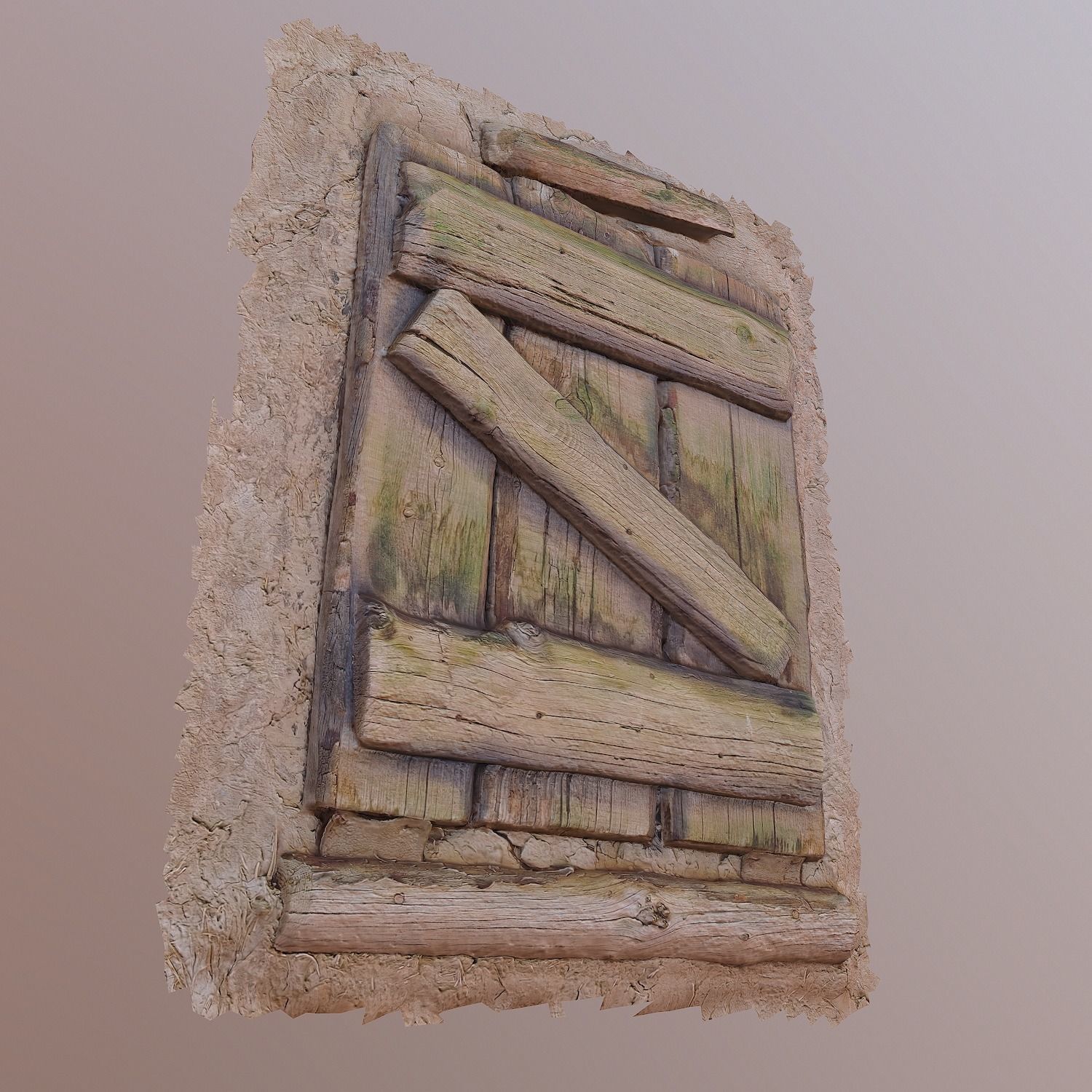 middle ages closed window Low-poly 3D model_2