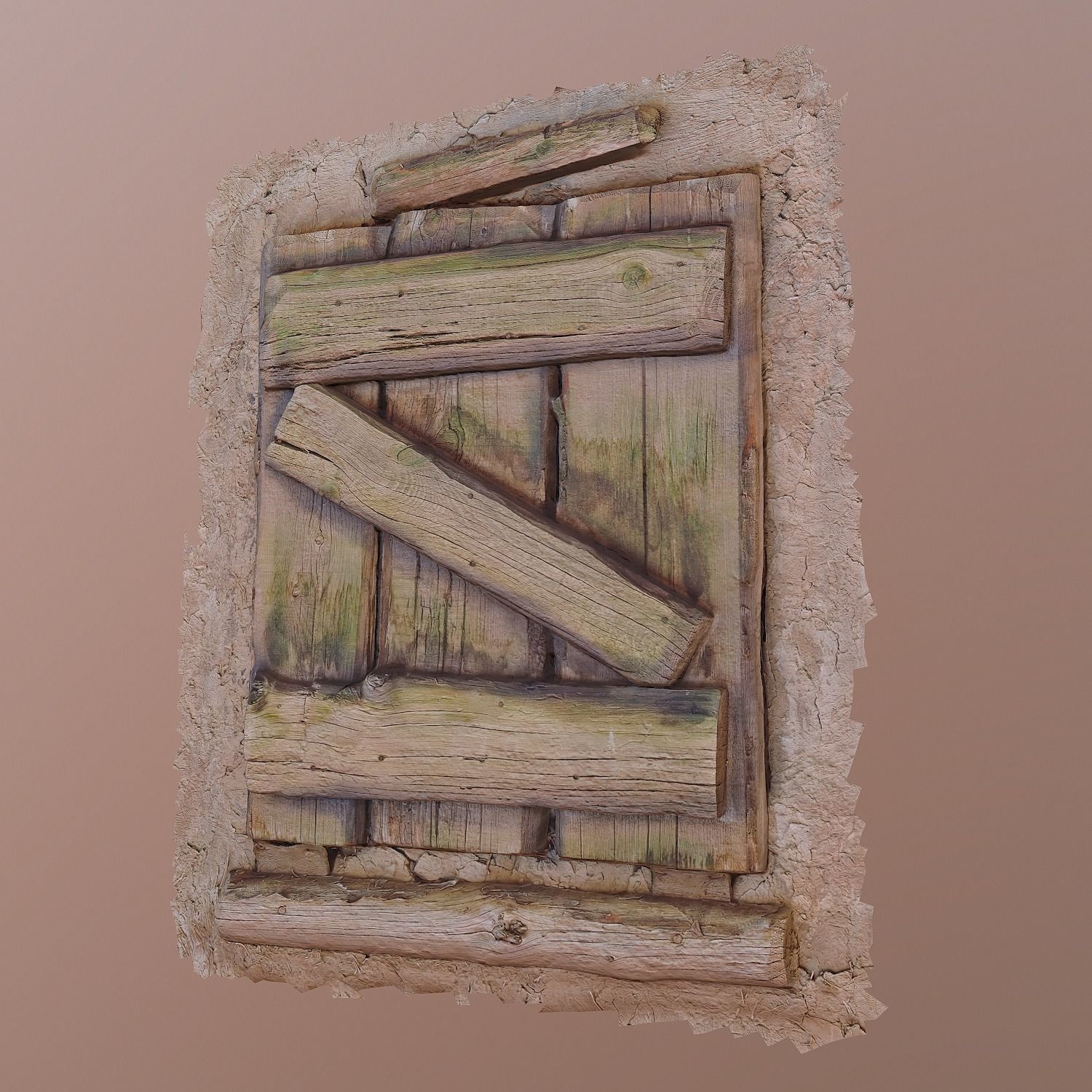 middle ages closed window Low-poly 3D model_1