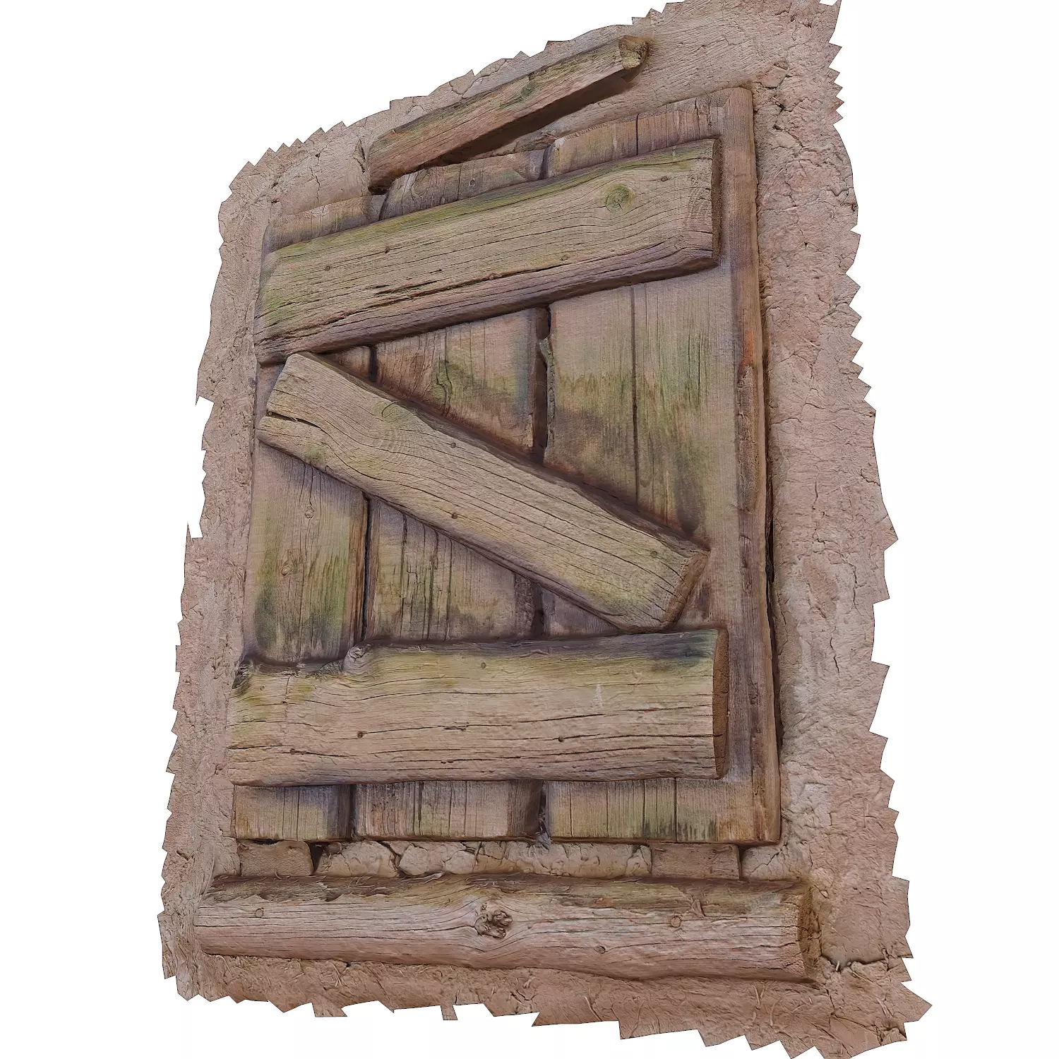 middle ages closed window Low-poly 3D model_0