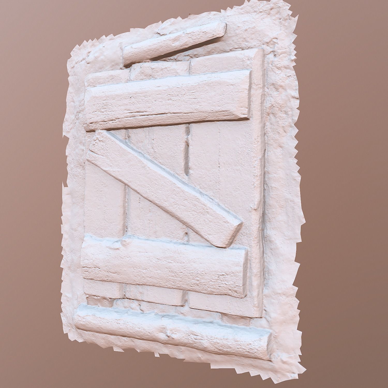 middle ages closed window Low-poly 3D model_8