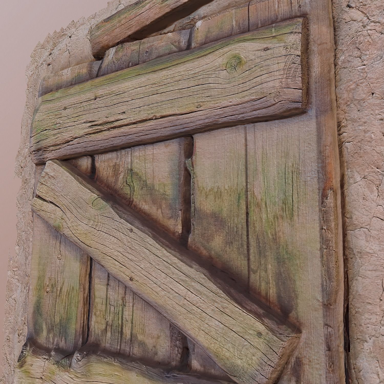 middle ages closed window Low-poly 3D model_3