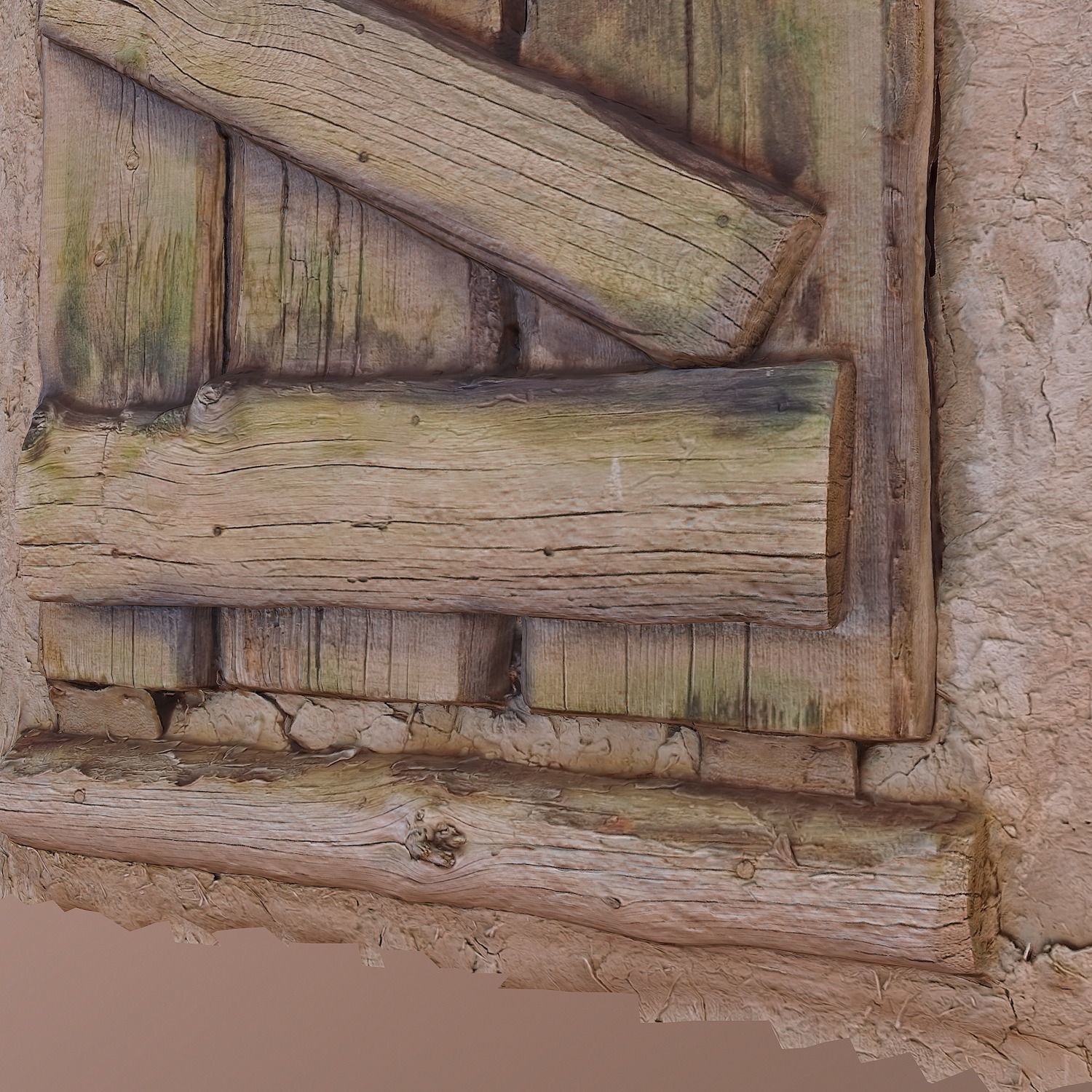 middle ages closed window Low-poly 3D model_6