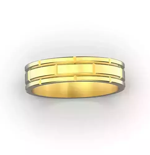 Gold mens wedding ring Male wedding band 