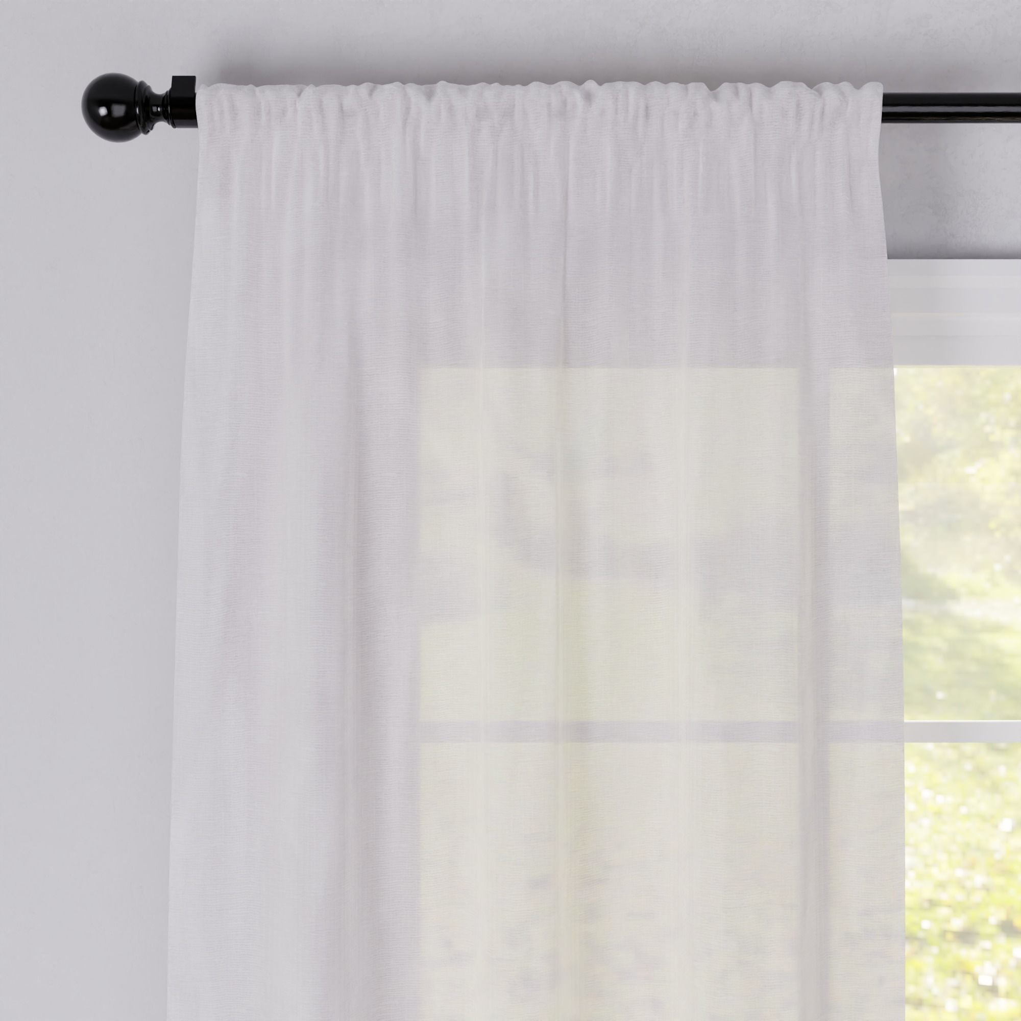 Semi-Sheer Rod Pocket Curtain - Blender Free 3D model_4