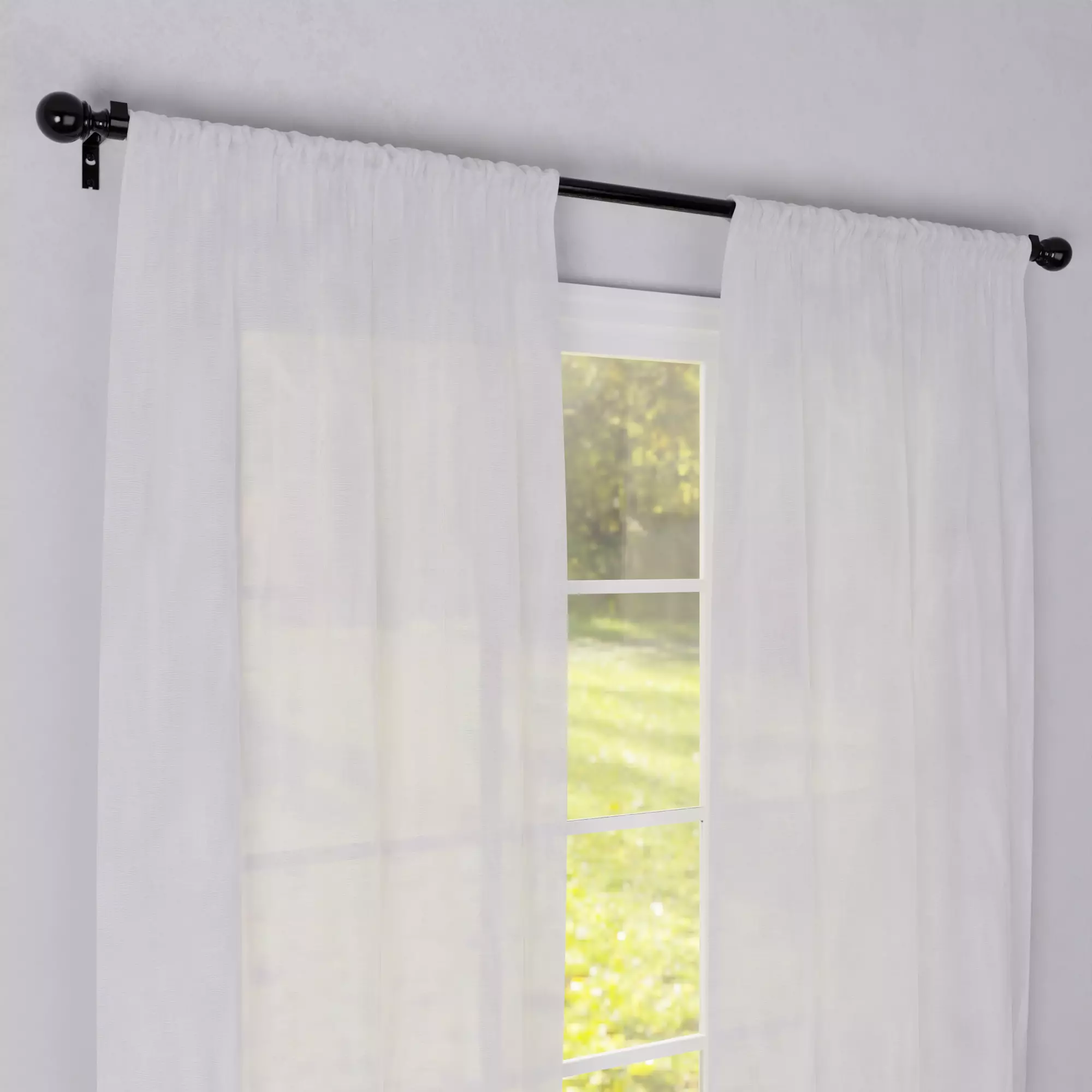 Semi-Sheer Rod Pocket Curtain - Blender Free 3D model_0
