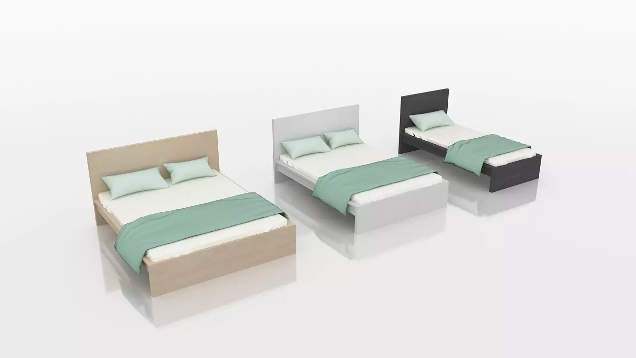 Ikea MALM bed collection Free 3D model