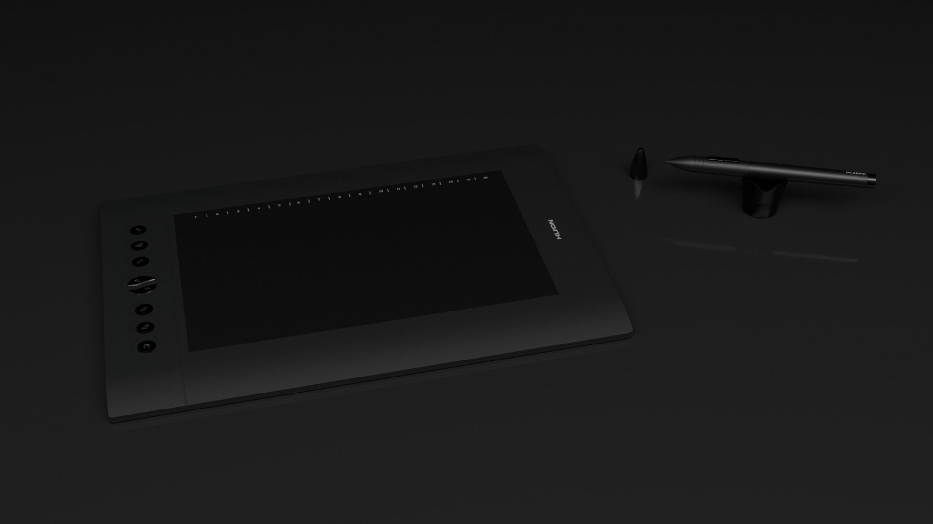 Huion H610 Pro Tablet Low-poly 3D model_1