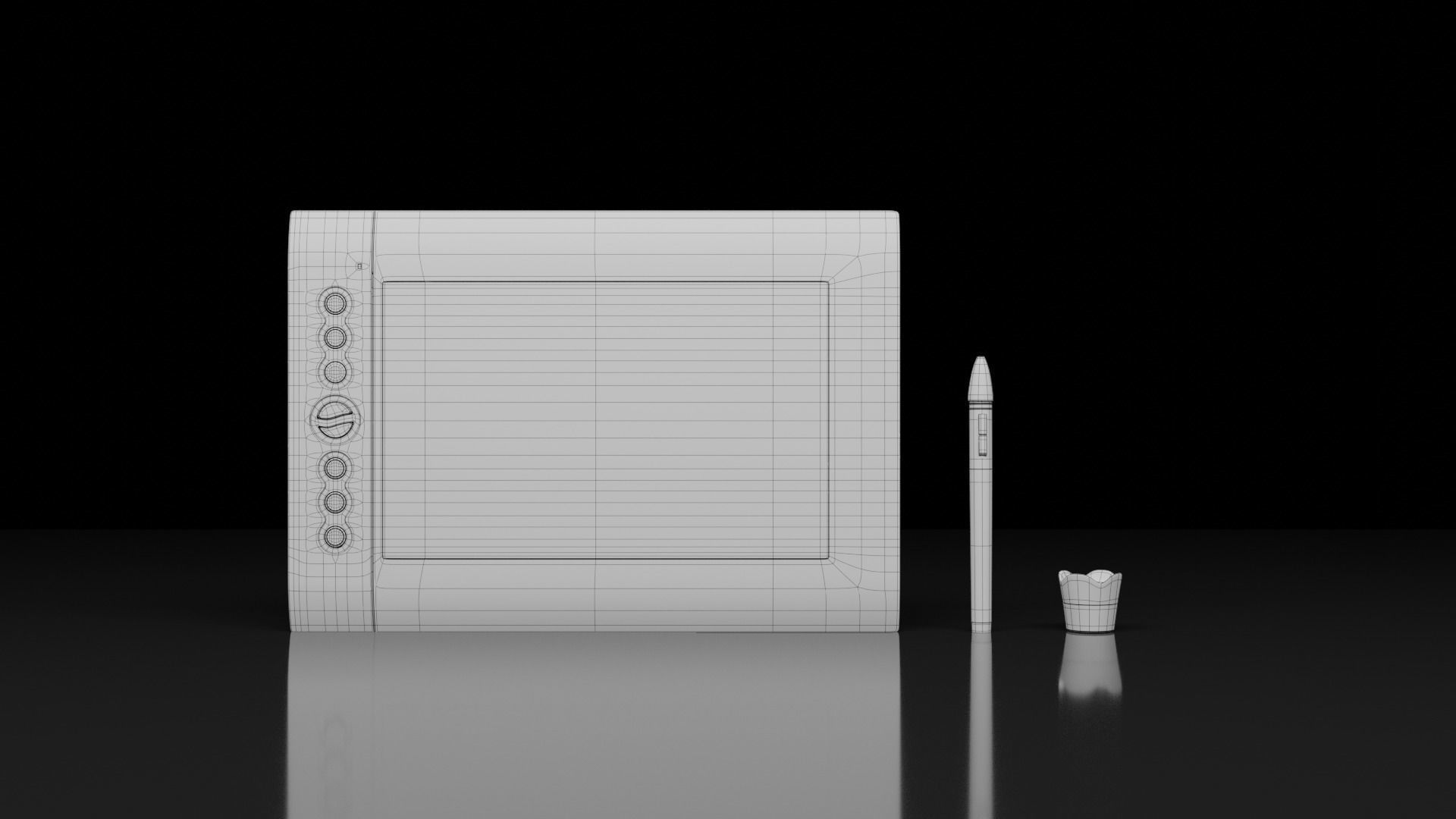 Huion H610 Pro Tablet Low-poly 3D model_4