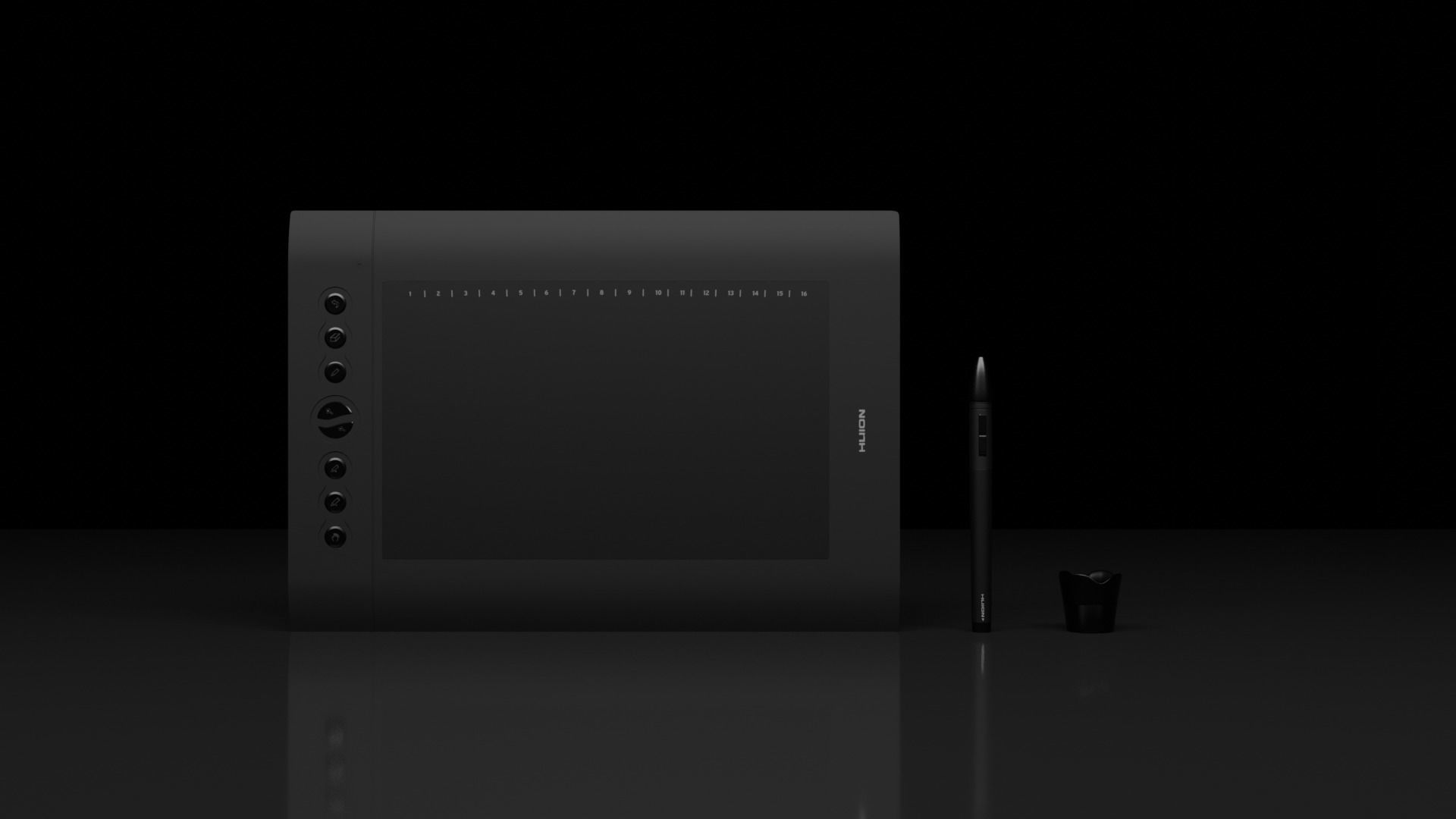 Huion H610 Pro Tablet Low-poly 3D model_3