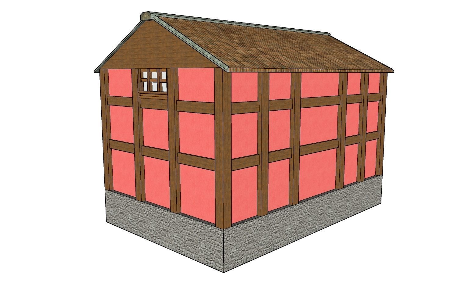 Chinese Colonial Tower House Low-poly 3D model_2