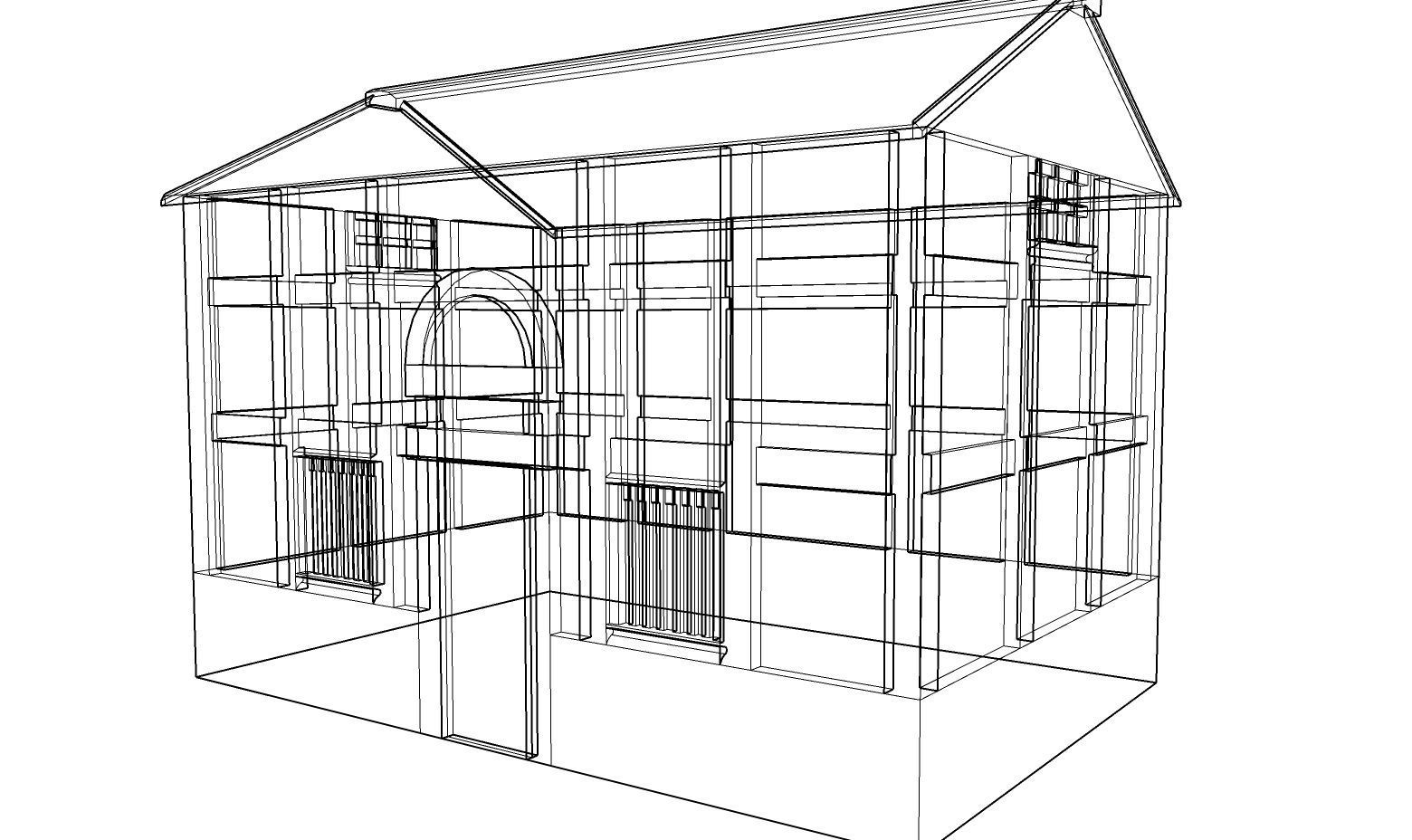 Chinese Colonial Tower House Low-poly 3D model_4