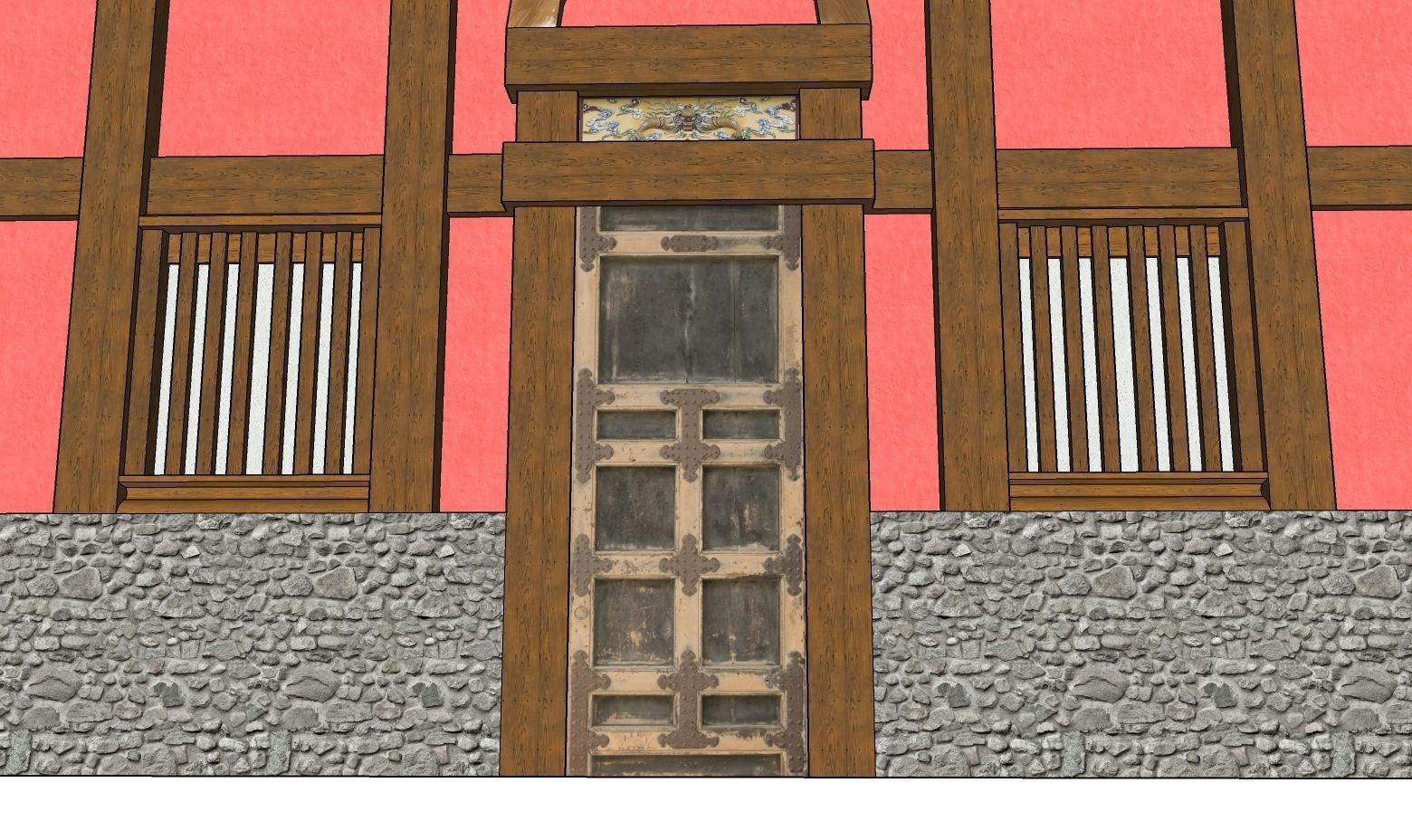 Chinese Colonial Tower House Low-poly 3D model_3