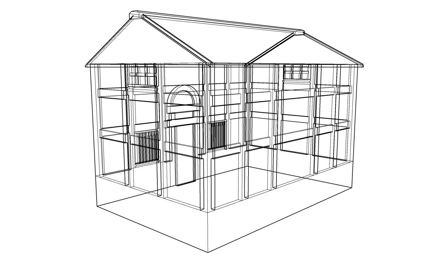 Chinese Colonial Tower House Low-poly 3D model_5