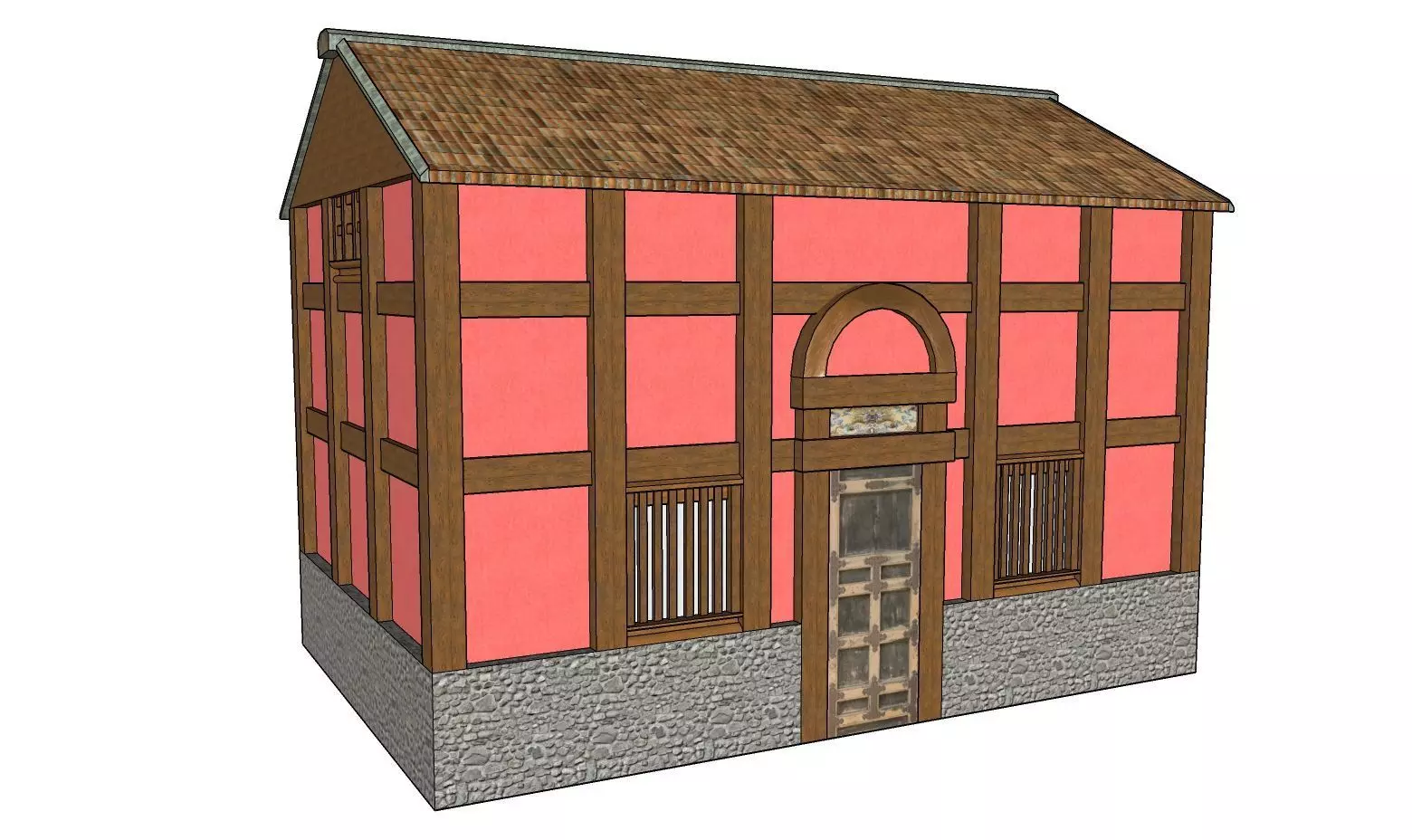 Chinese Colonial Tower House Low-poly 3D model_0