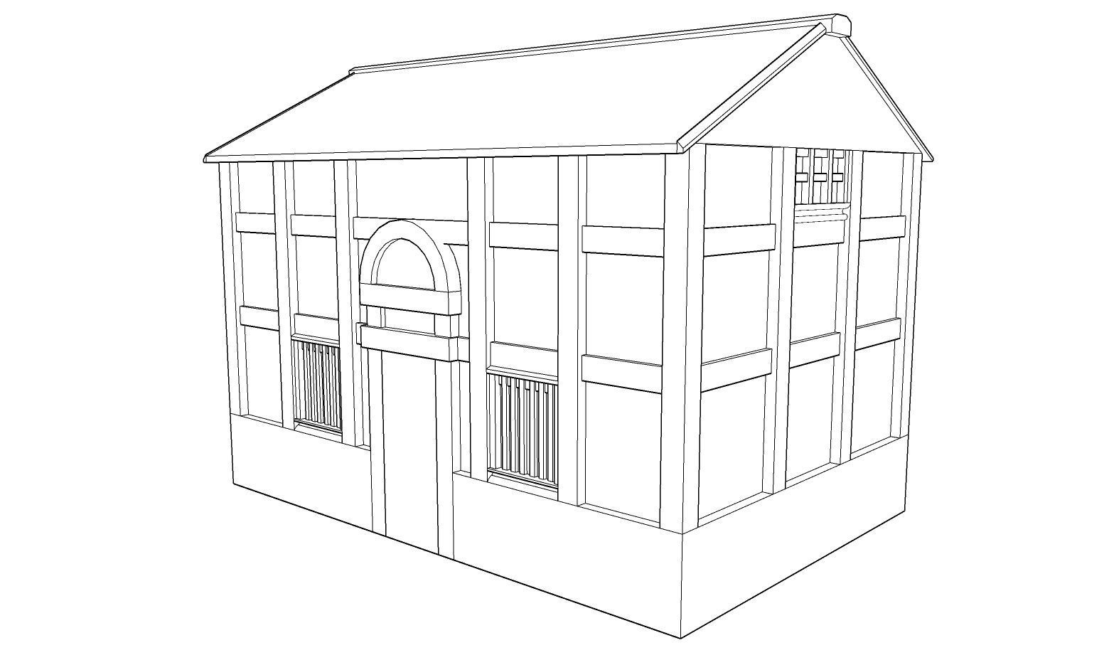 Chinese Colonial Tower House Low-poly 3D model_6