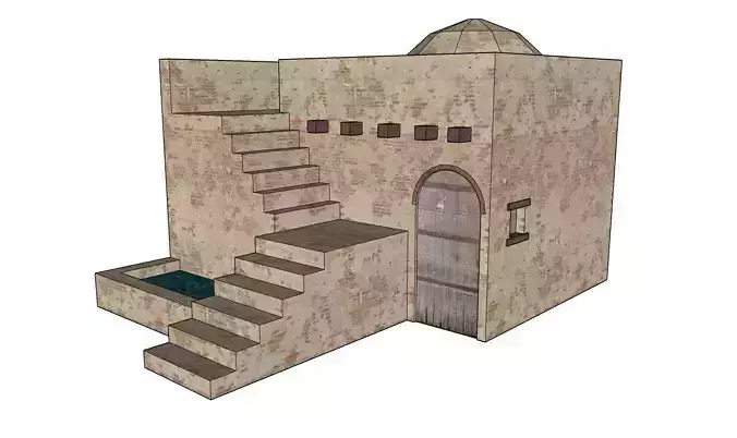 Medieval Egyptian House Low Poly Low-poly 3D model