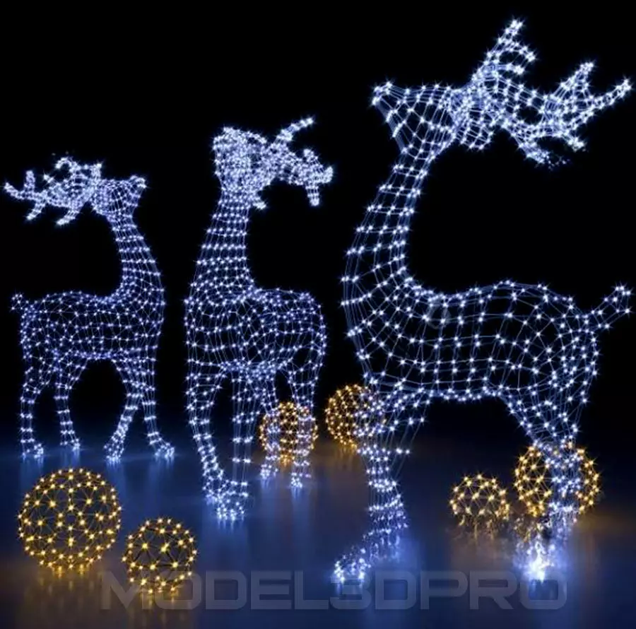 Deer lights Free 3D model_0