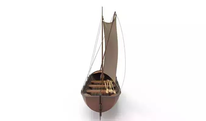 Sailboat wooden 3D model