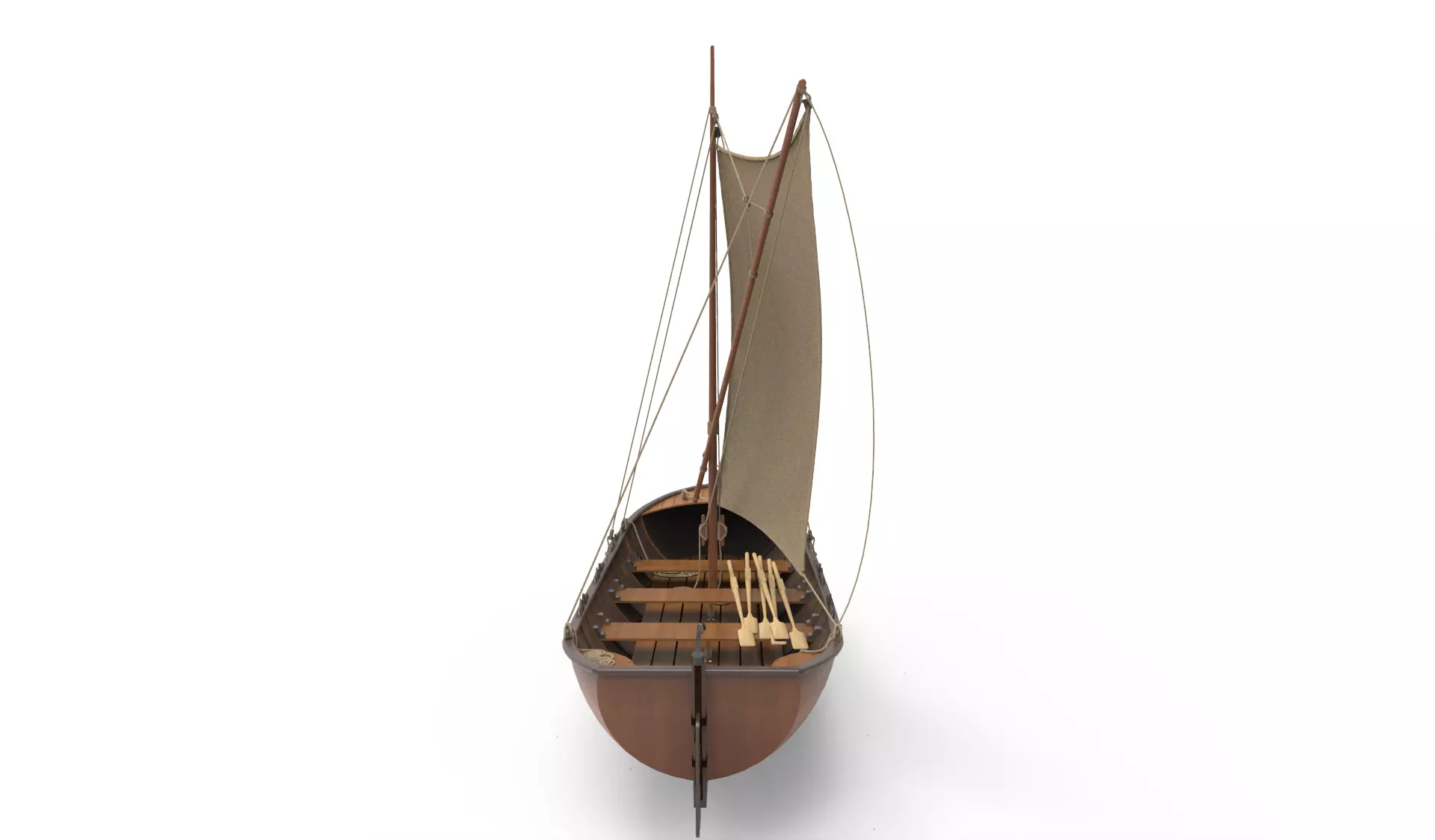 Sailboat wooden 3D model
