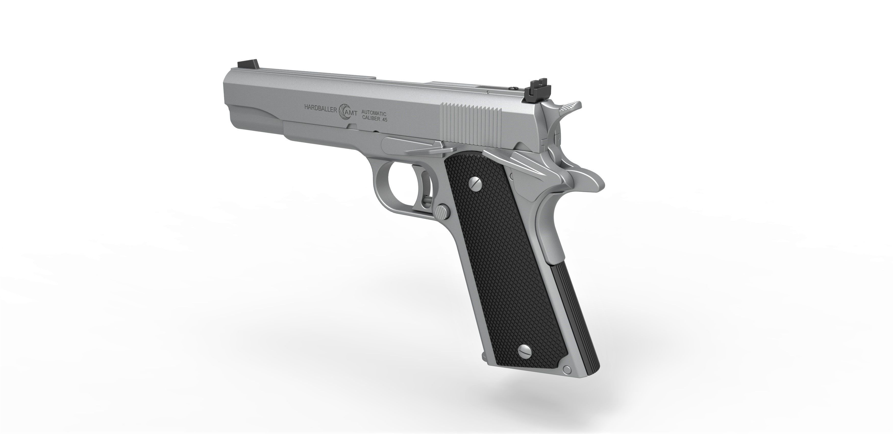Pistol AMT Hardballer 3D model_8