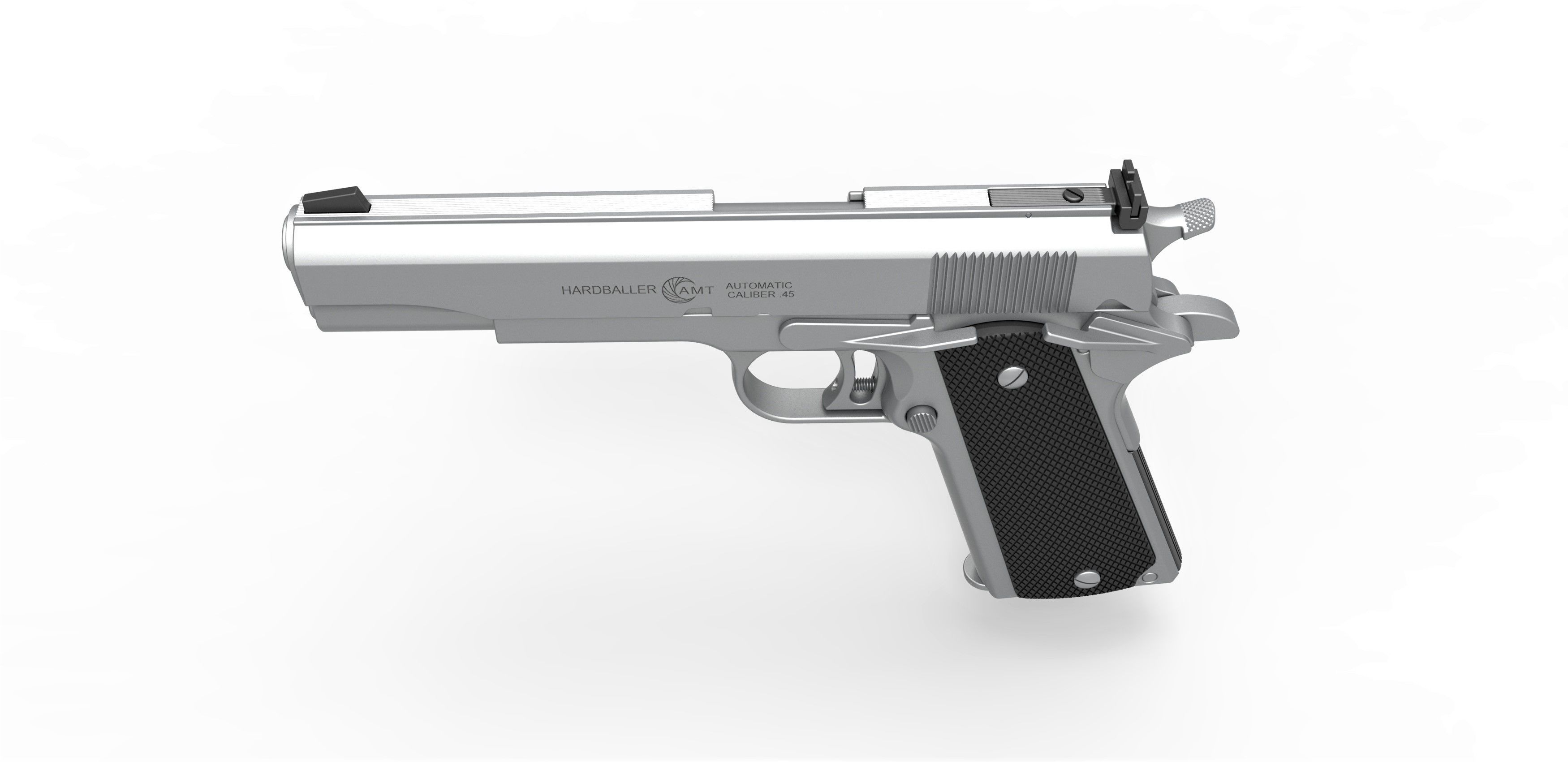 Pistol AMT Hardballer 3D model_6