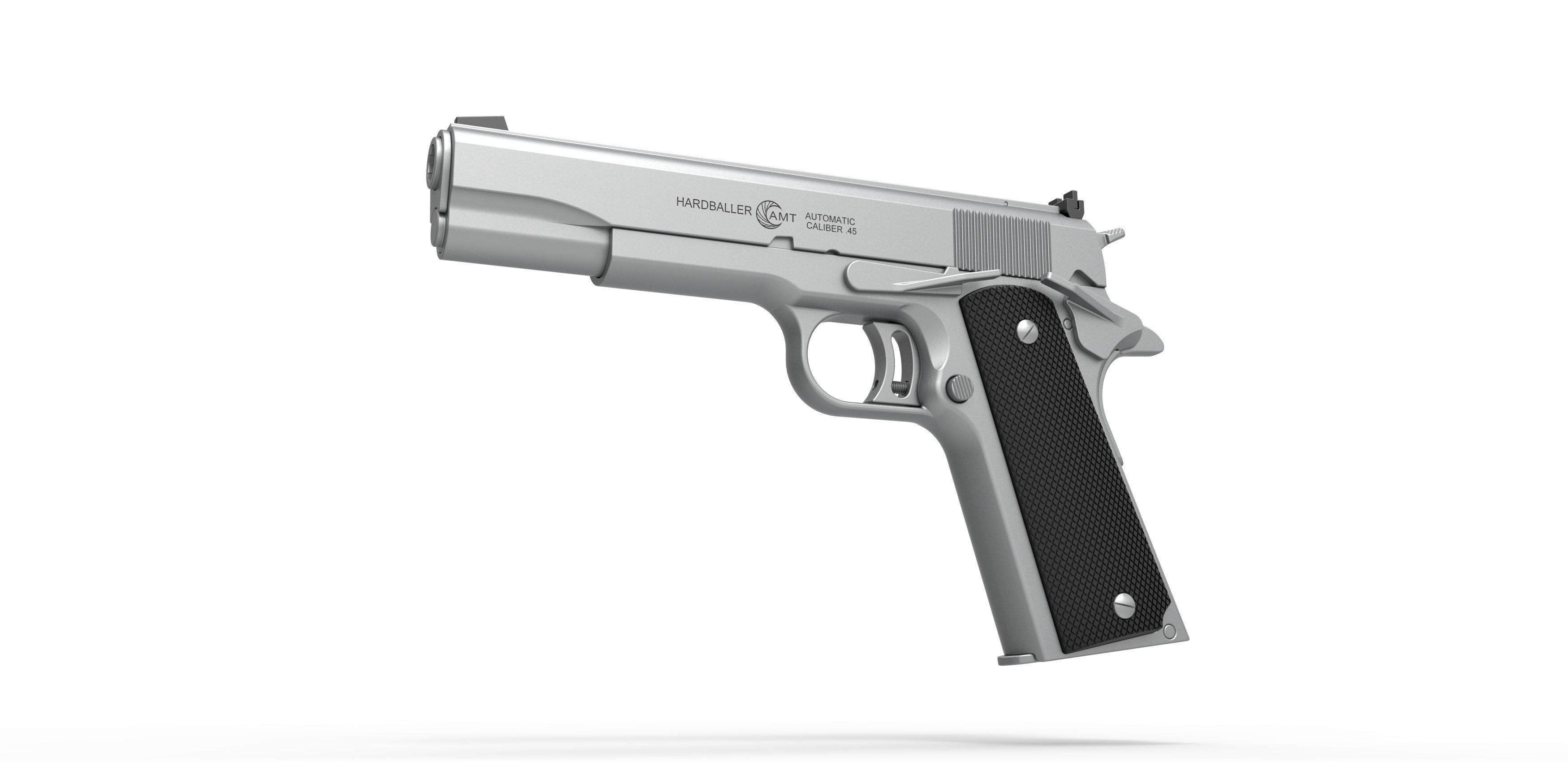 Pistol AMT Hardballer 3D model_1