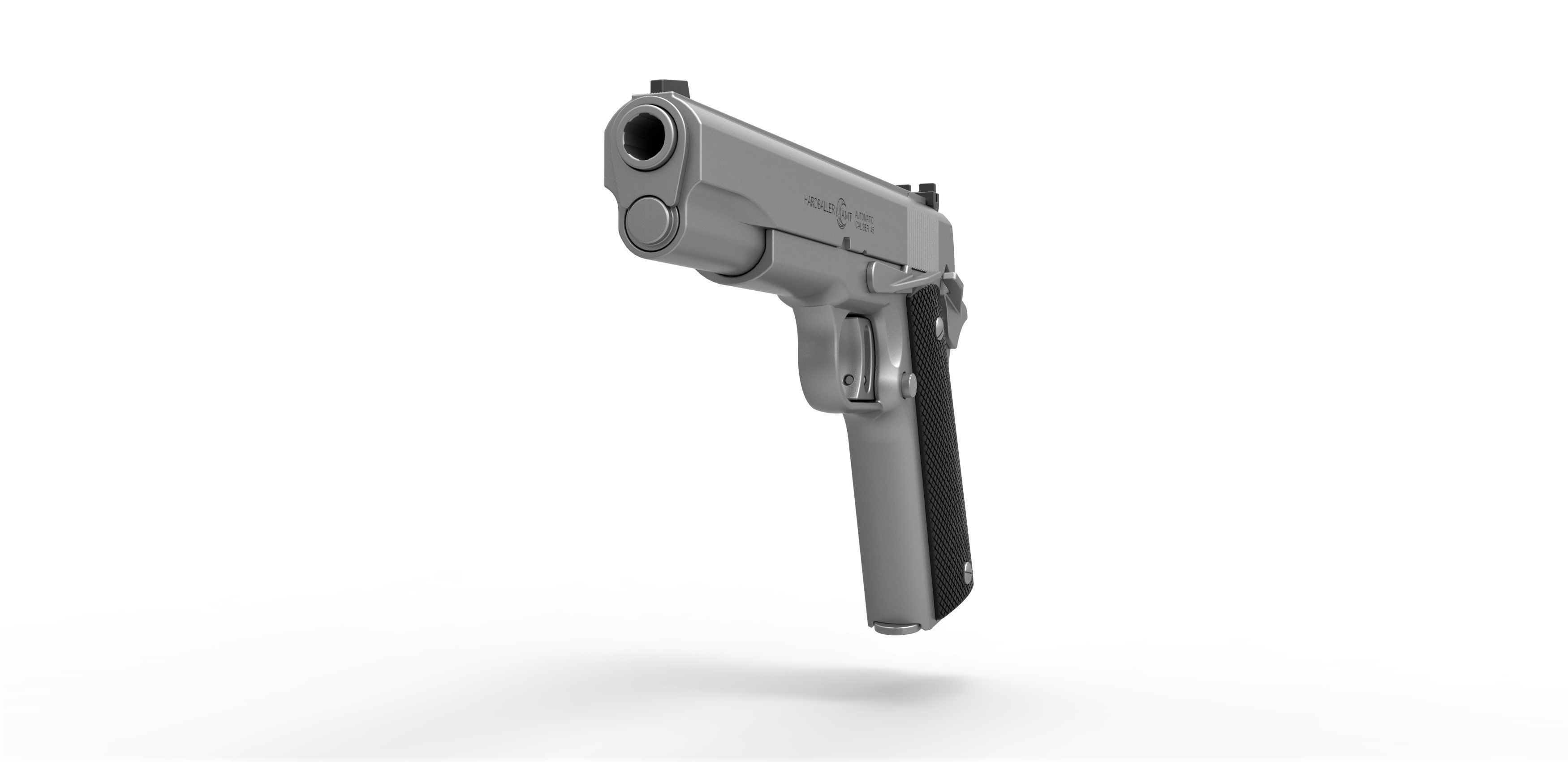 Pistol AMT Hardballer 3D model_3