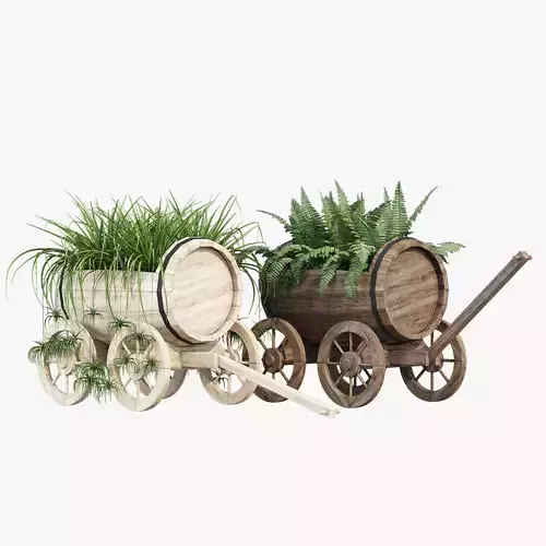 Novelty wooden barrel planter
