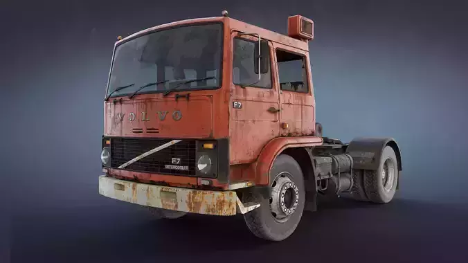 Volvo F717 Rusty Low-poly 3D model