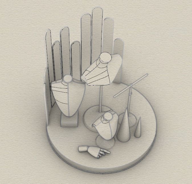 Jewelry Bust Model 3D model_5