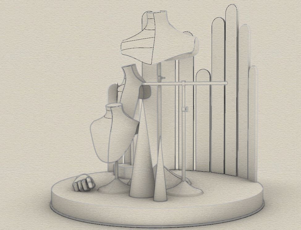 Jewelry Bust Model 3D model_4