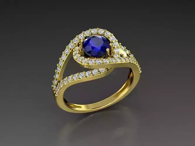 Diamond Jewelry Ring Sapphire blue Cut