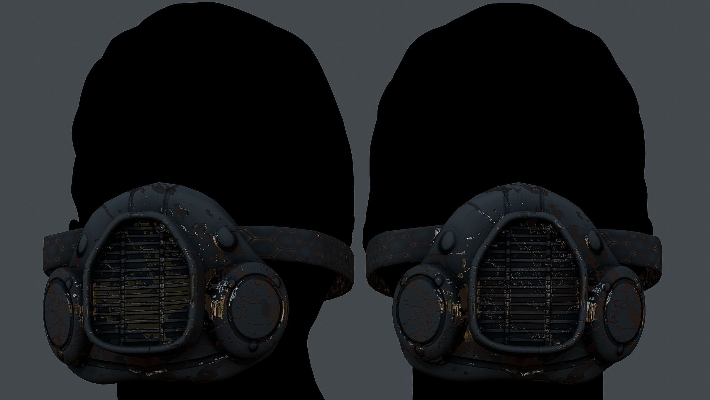 Gas mask helmet 3d model scifi Low-poly Low-poly 3D model Low-poly 3D model_1