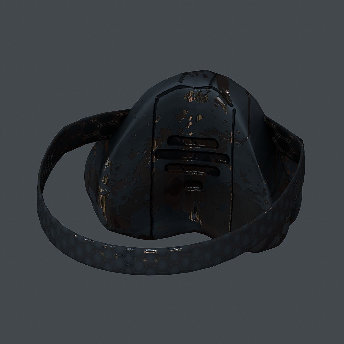 Gas mask helmet 3d model scifi Low-poly Low-poly 3D model Low-poly 3D model_4