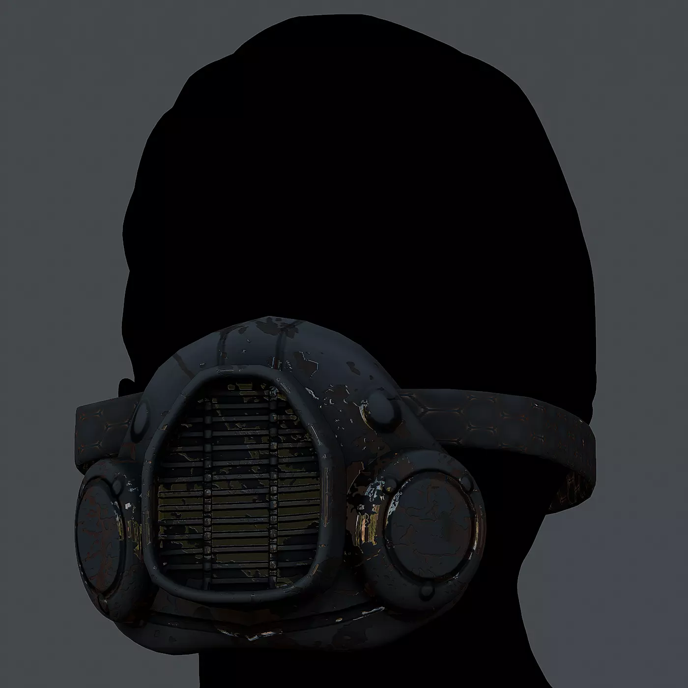 Gas mask helmet 3d model scifi Low-poly Low-poly 3D model Low-poly 3D model_0