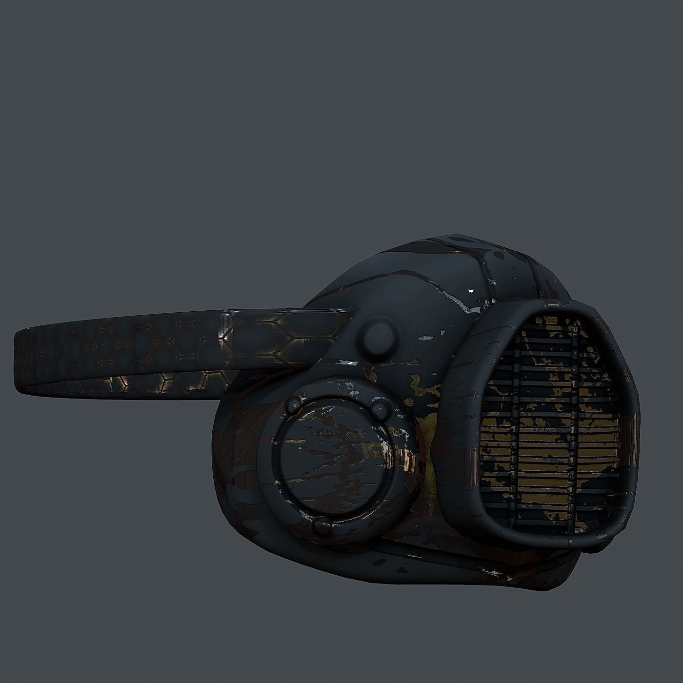 Gas mask helmet 3d model scifi Low-poly Low-poly 3D model Low-poly 3D model_3