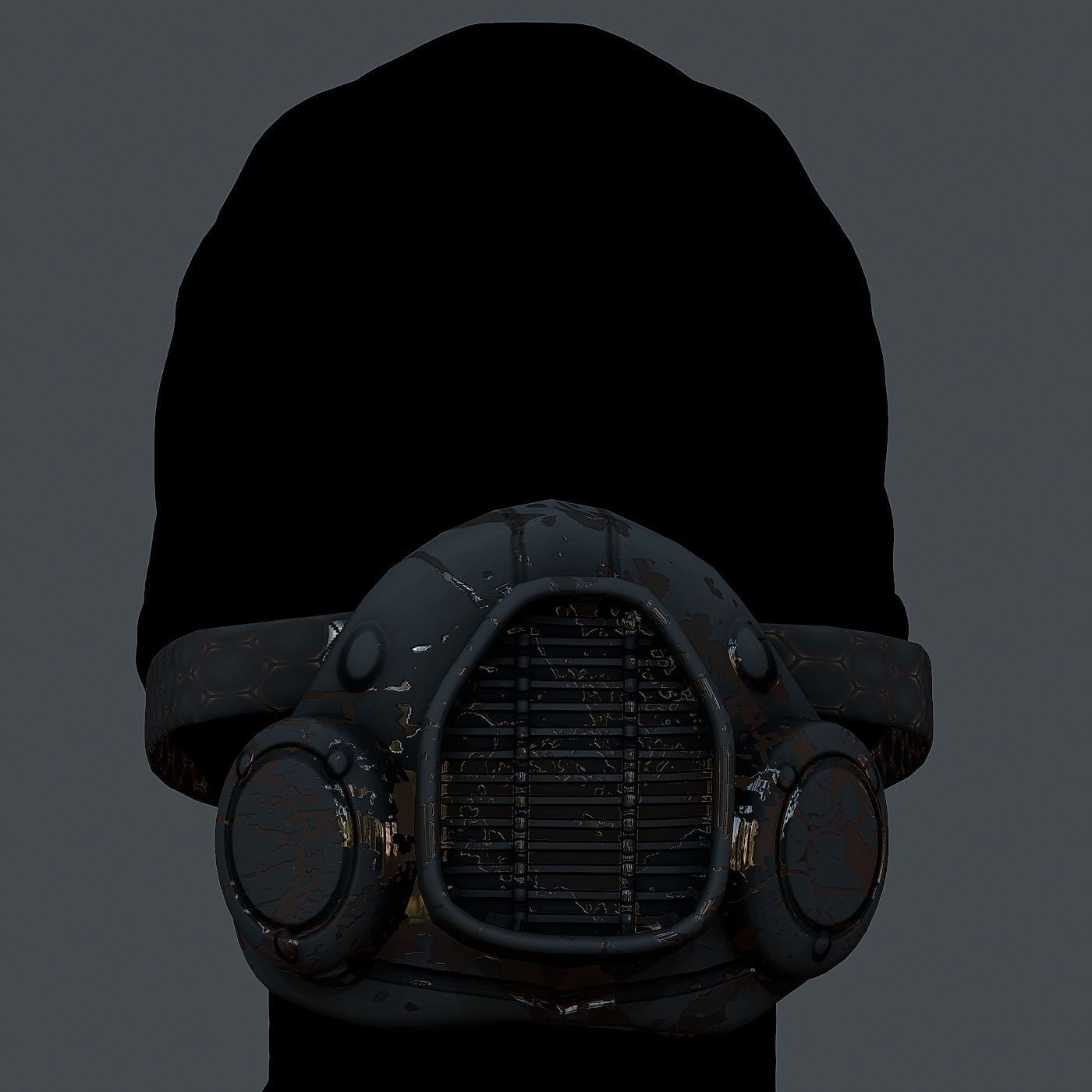Gas mask helmet 3d model scifi Low-poly Low-poly 3D model Low-poly 3D model_2