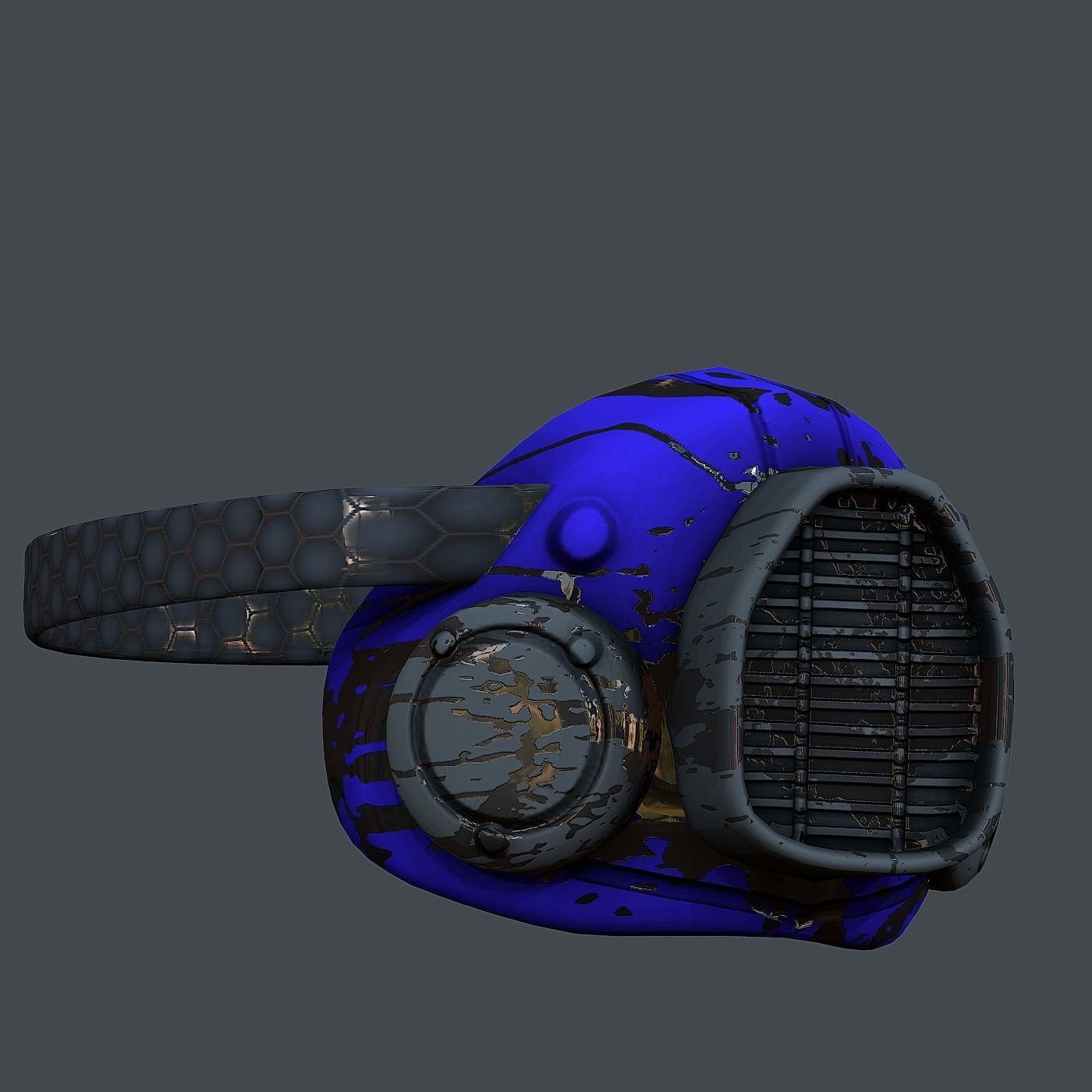 Gas mask helmet 3d model scifi Low-poly Low-poly 3D model Low-poly 3D model_3