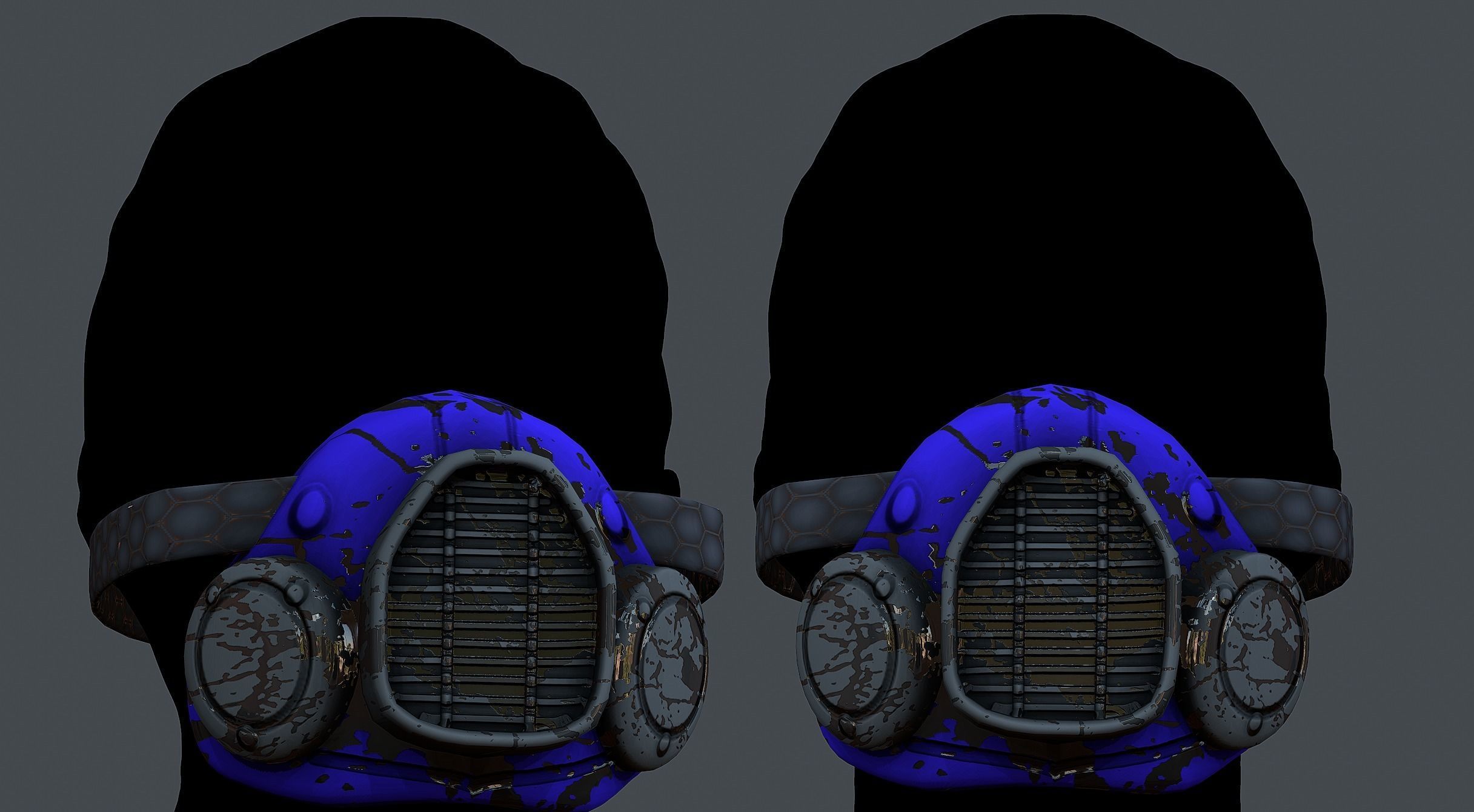 Gas mask helmet 3d model scifi Low-poly Low-poly 3D model Low-poly 3D model_1