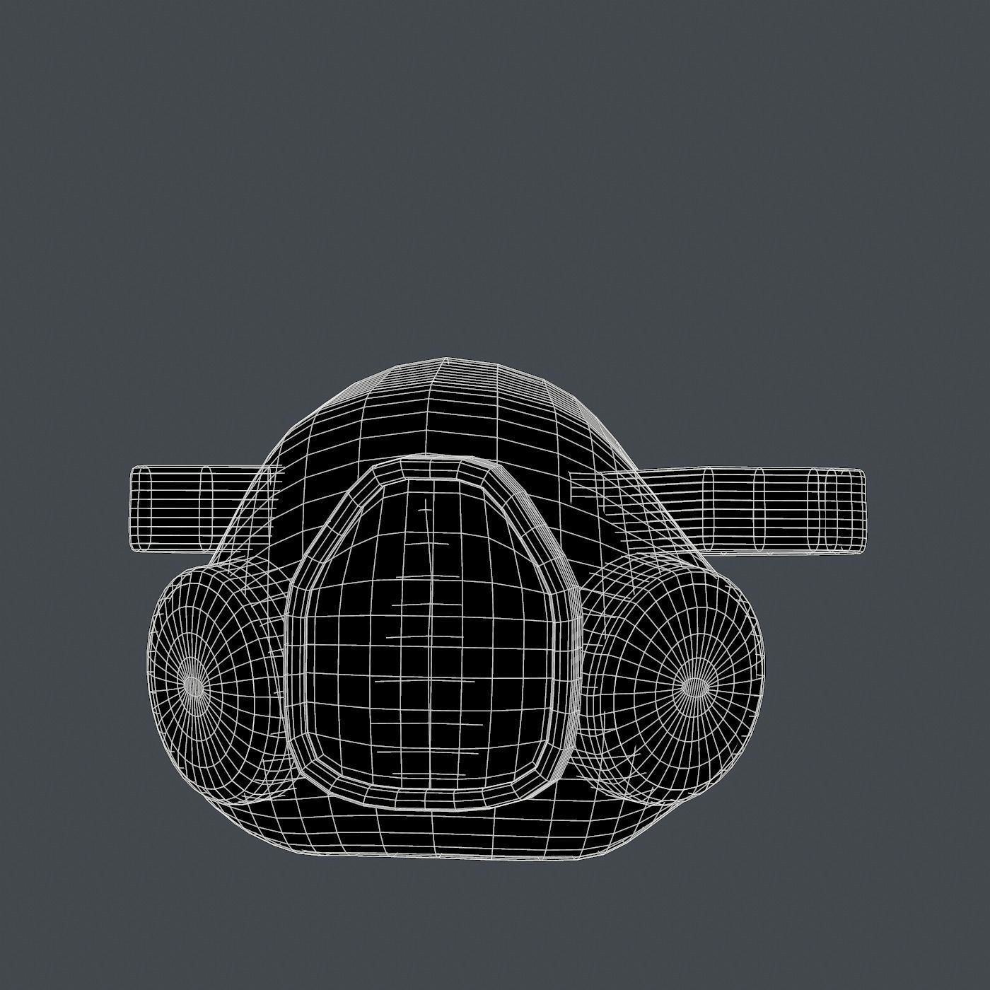 Gas mask helmet 3d model scifi Low-poly Low-poly 3D model Low-poly 3D model_6