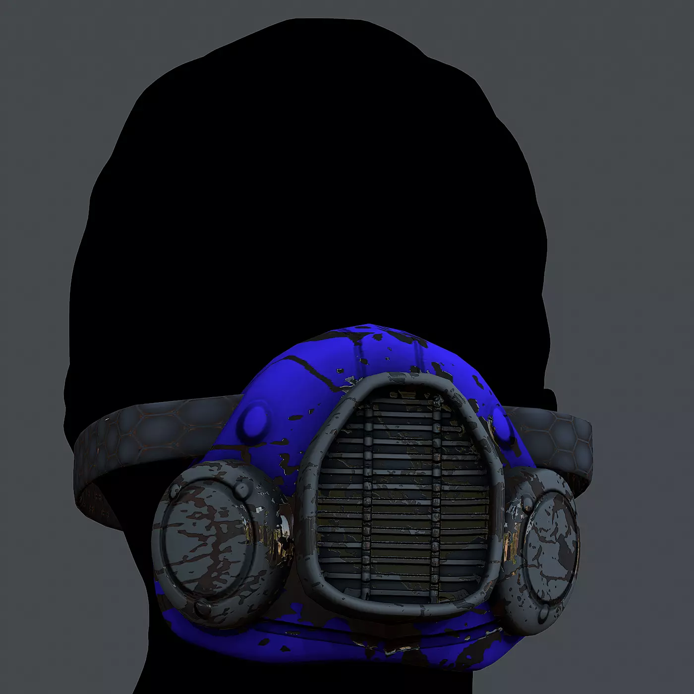 Gas mask helmet 3d model scifi Low-poly Low-poly 3D model Low-poly 3D model_0