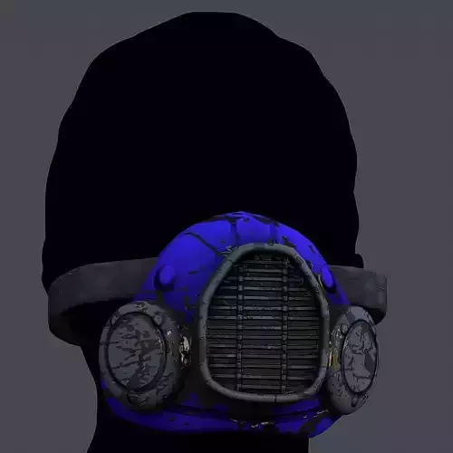 Gas mask helmet 3d model scifi Low-poly Low-poly 3D model