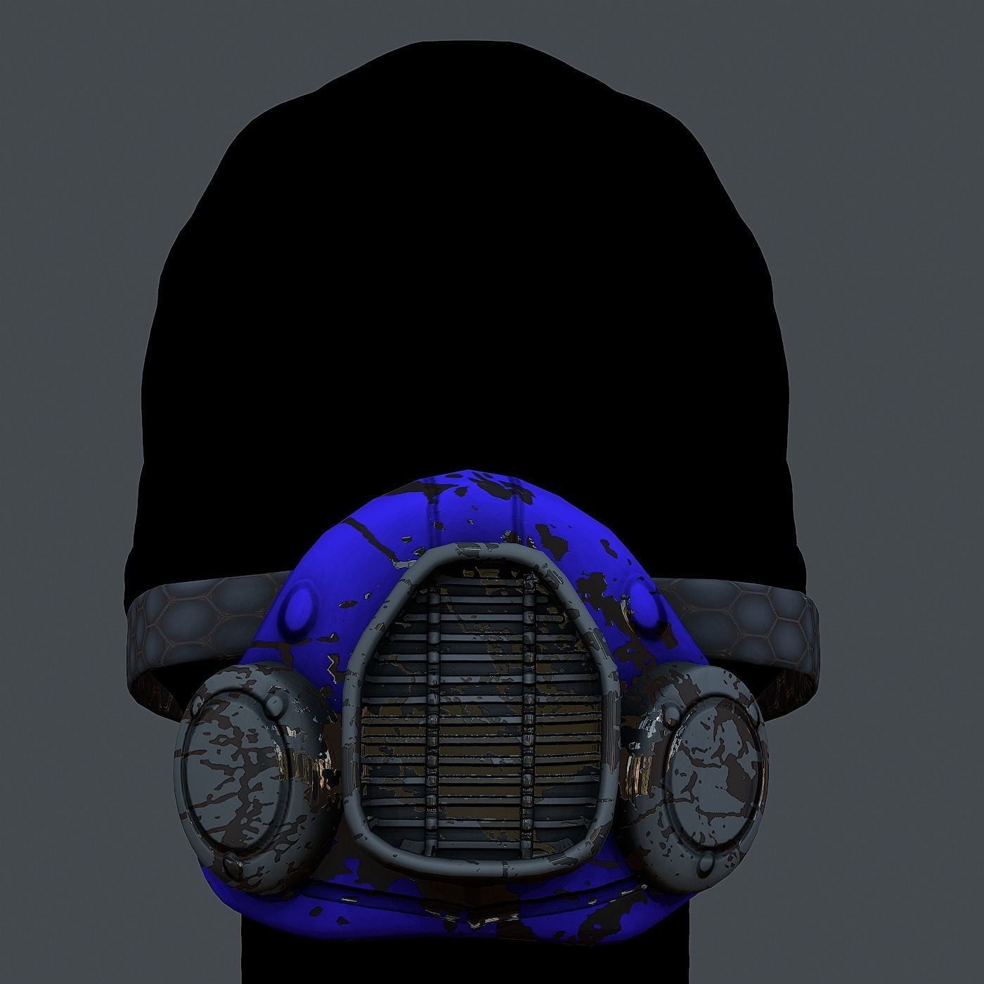 Gas mask helmet 3d model scifi Low-poly Low-poly 3D model Low-poly 3D model_2