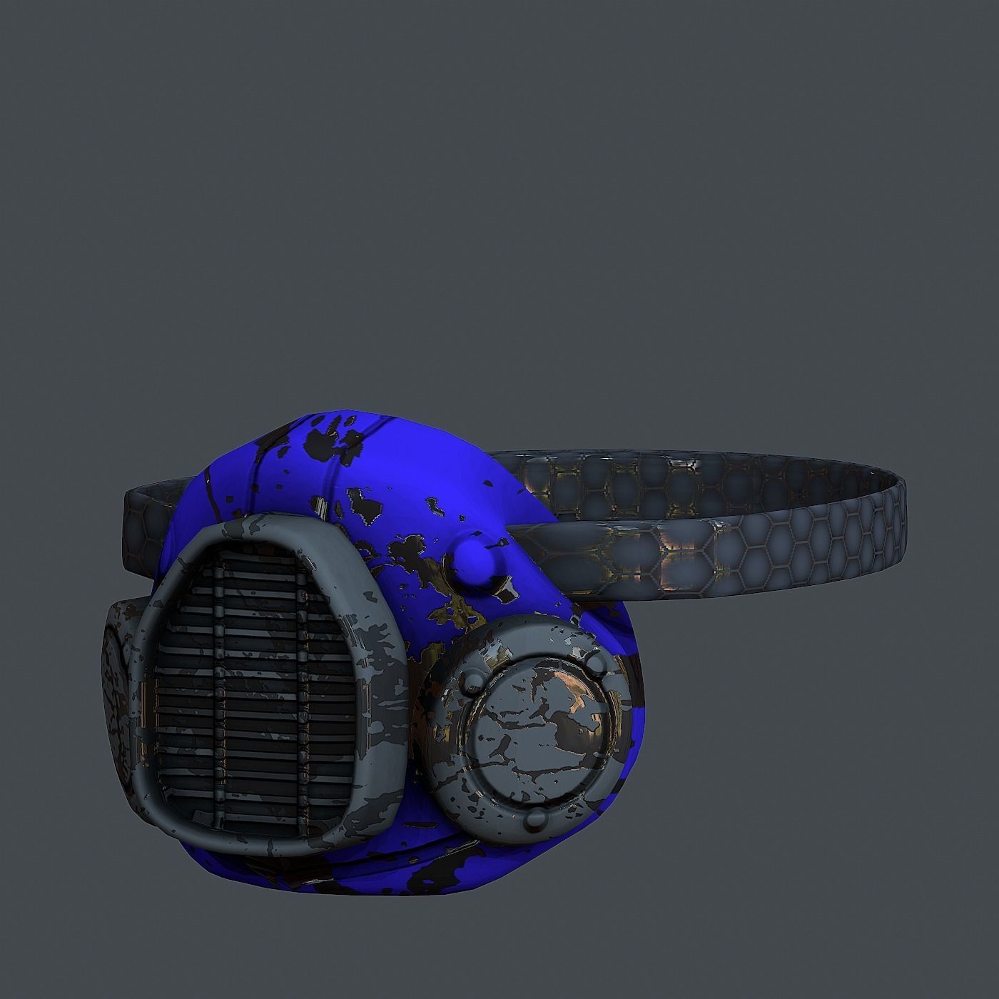 Gas mask helmet 3d model scifi Low-poly Low-poly 3D model Low-poly 3D model_5