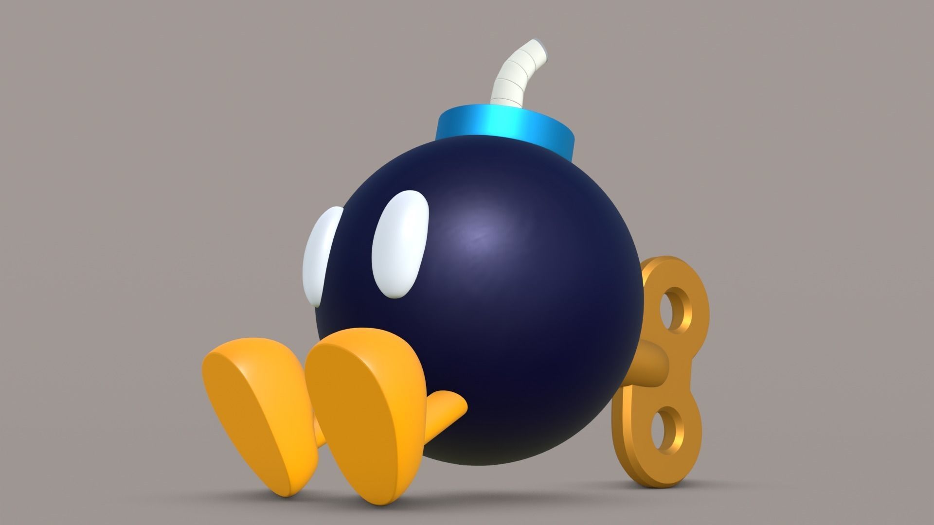 Bob-Omb bomb Low-poly 3D model_4