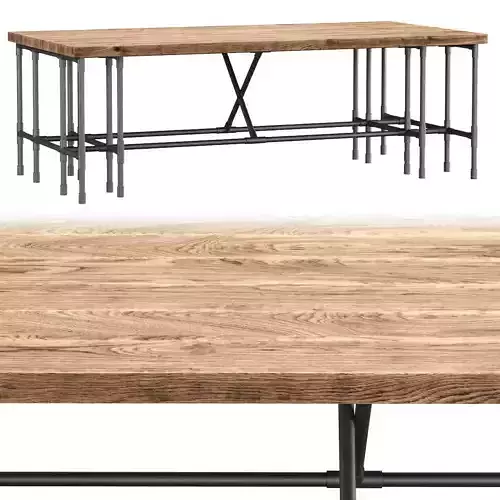 Modular dining table  Low-poly 3D model
