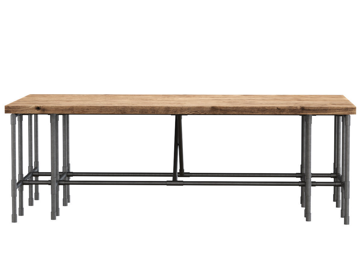 Modular dining table  Low-poly 3D model_1