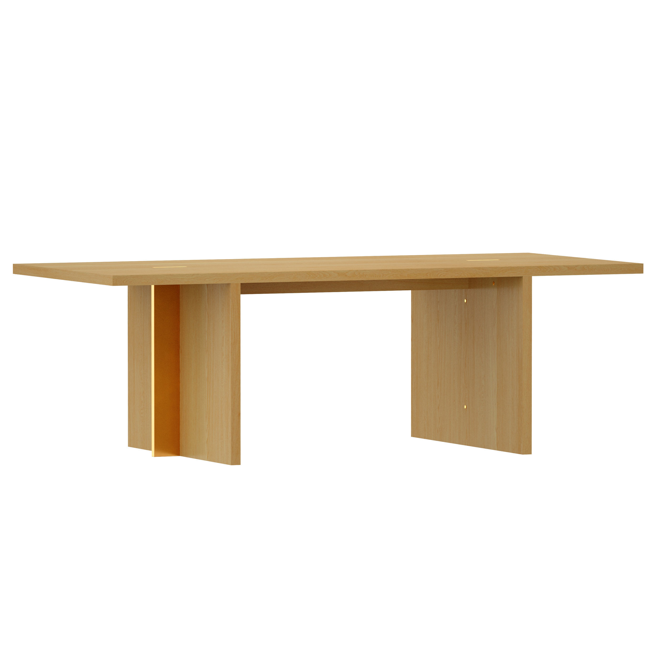 Paradox Natural Oak Dining Table Crate and Barrel 3D model_1