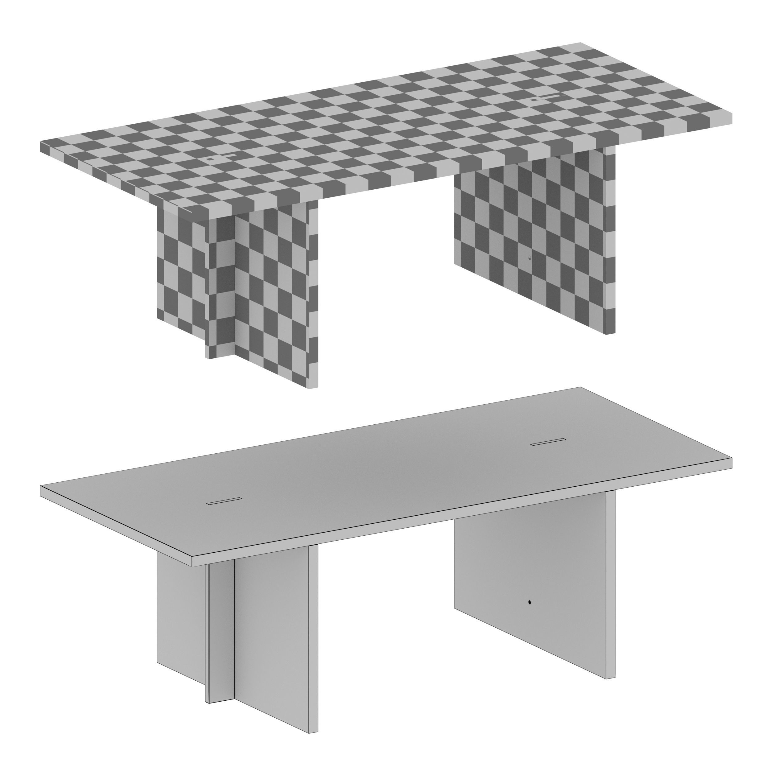 Paradox Natural Oak Dining Table Crate and Barrel 3D model_10