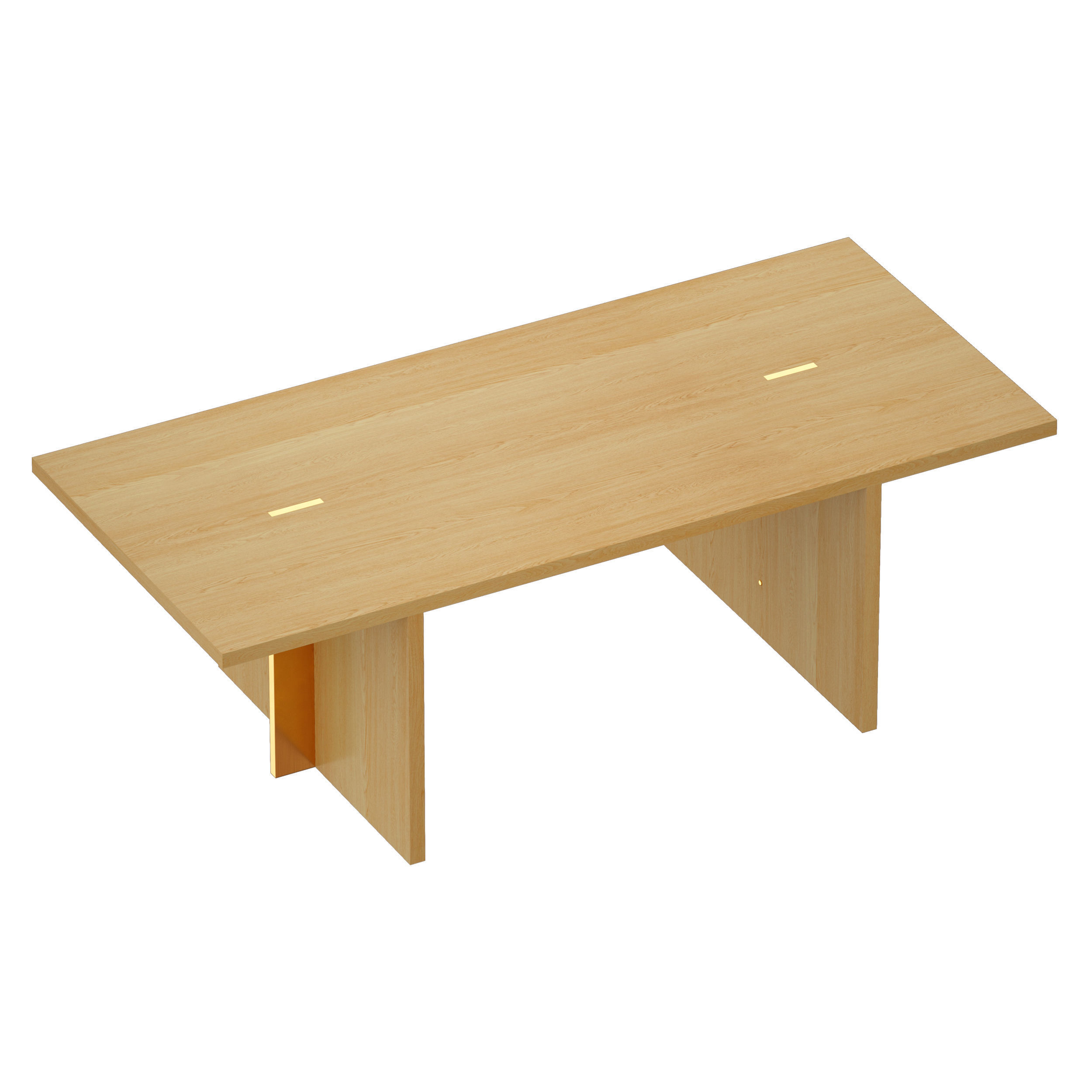 Paradox Natural Oak Dining Table Crate and Barrel 3D model_3